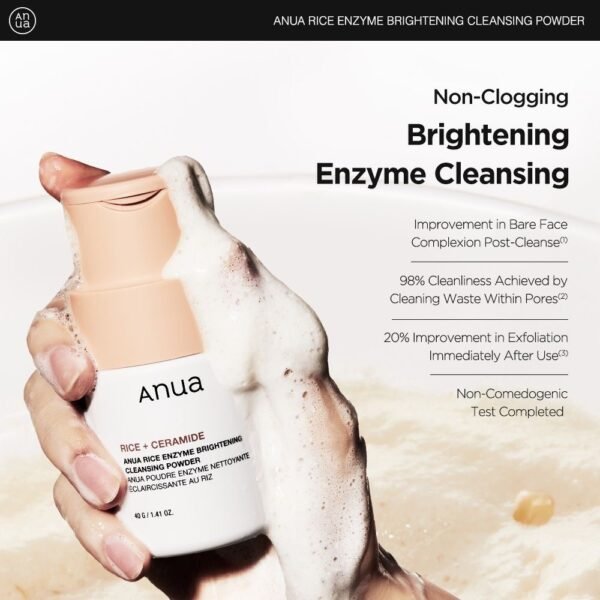 ANUA RICE ENZYME BRIGHTENING CLEANSING POWDER 40G - Image 5