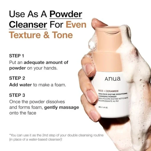 ANUA RICE ENZYME BRIGHTENING CLEANSING POWDER 40G - Image 2