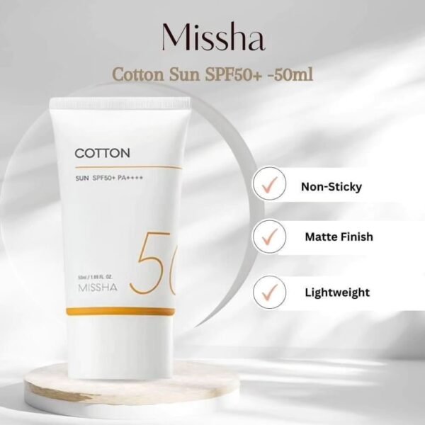 Missha All Around Safe Block Cotton Sun 50ml SPF50+ PA++++ - Image 2