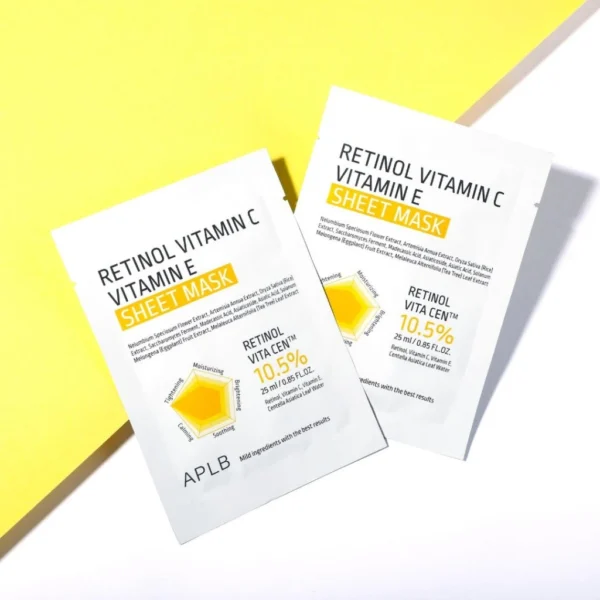 APLB Retinol Vitamin C Vitamin E Sheet Mask – 25 ml - Image 2