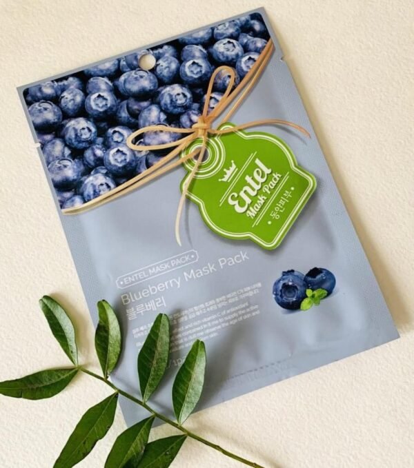 Entel Blueberry Mask Pack – 20 ml Sheet Mask - Image 3