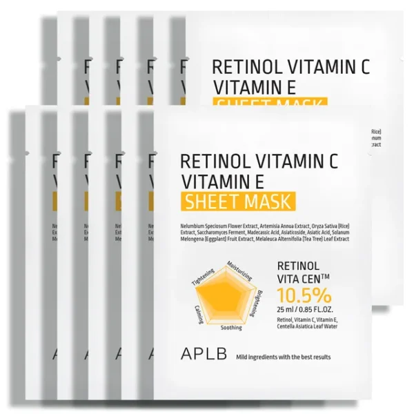 APLB Retinol Vitamin C Vitamin E Sheet Mask – 25 ml - Image 4