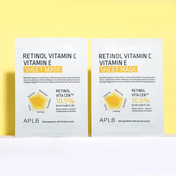 APLB Retinol Vitamin C Vitamin E Sheet Mask – 25 ml - Image 3