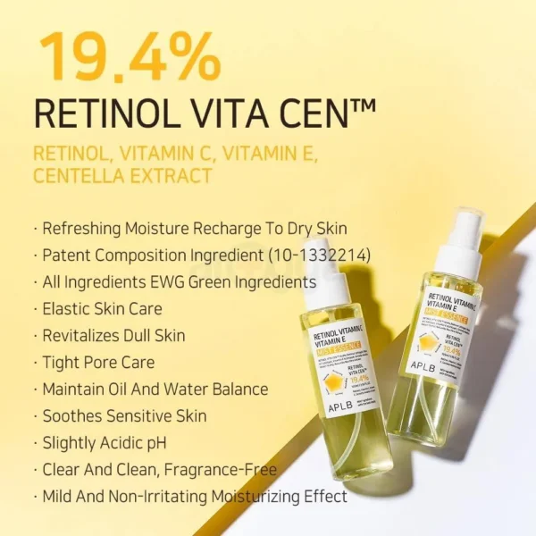 APLB Retinol Vitamin C Vitamin E Mist Essence 105ml - Image 3